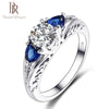 Bague Ringen Classic 100% 925 Sterling Silver Sapphire Gemstone Wedding Engagement Rings for Women Fine Jewelry Gift Wholesale