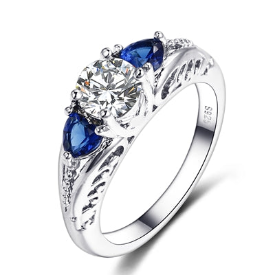 Bague Ringen Classic 100% 925 Sterling Silver Sapphire Gemstone Wedding Engagement Rings for Women Fine Jewelry Gift Wholesale